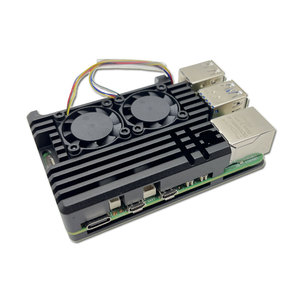 ДСП Raspberry Pi 5 Алюминиевый корпус двойной вентилятор металлический корпус для Rpi 5 Pi5 Nhanced двухвентиляторная система охлаждения - Product Image 3