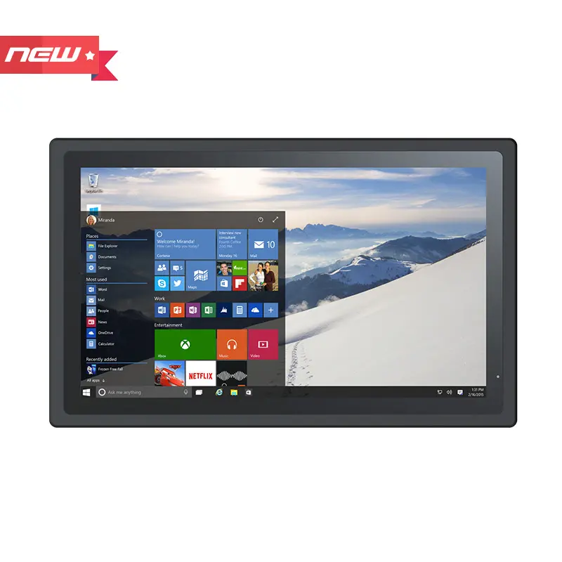 Painel de tablet industrial de PC-2150 polegadas, painel de painel de 21.5 polegadas impermeável para pc quad core win10 com ip65 e 1000nits