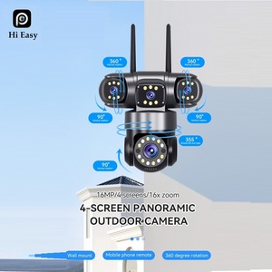 <strong>HI</strong> Easy 4 Lens Camara 16X ZOOM Bidirectional Voice Dual-light Source Wifi 360PIR Humanoid Tracking Wireless Network <strong>Camera</strong> - Product Image 1