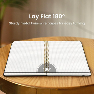 Durable A5 Spiral Journal <strong>Notebook</strong> <strong>with</strong> PVC Cover Black <strong>Graph</strong> <strong>Paper</strong> Planning Book - Product Image 6