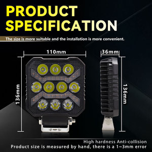 JHSハイパワーLEDワークライト10smdスクエア4インチ100w6000kLEDワークライト12vスポットフラッドビームライトオフロードLED車用 - Product Image 5