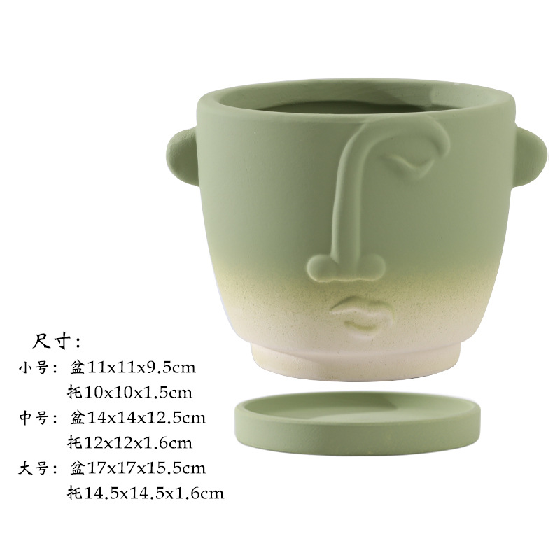 Binaural portrait gradient olive green