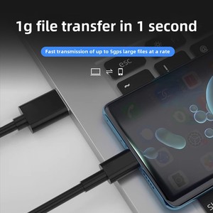 สายดาต้า USB3.1 Type-C 5Gbps พร้อมแจ็กเก็ต PVC ยาว1เมตรชาร์จ3A ฮาร์ดไดรฟ์ USB ไปยังหูฟังโทรศัพท์ที่รองรับ Type-C - Product Image 3
