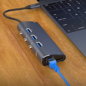 Tipo C Docking Station 6 in 1 6 porte Docking Station interruttore indipendente 3 porte USB3.0 + HDTV + Gigabit scheda di rete PD - Product Image 2