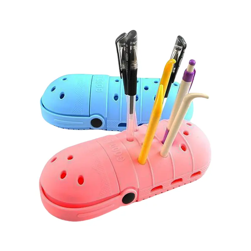 New design silicone pen case with shoe shape cute pencil pouch for kids silicone creative pen bags for promotion