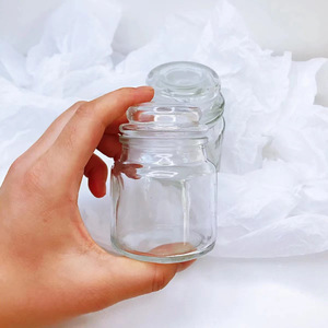 Wholesale <strong>100ml</strong> Clear Empty Transparent Glass Candle Jar with Glass Seal Lid Small Size Custom Packaging <strong>Box</strong> - Product Image 4