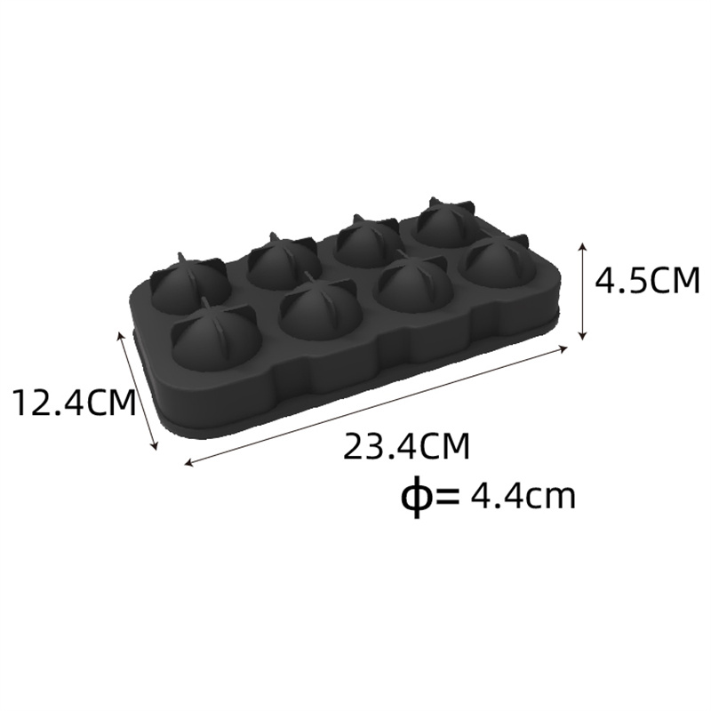 Boule de glace noire pour 8 cavités