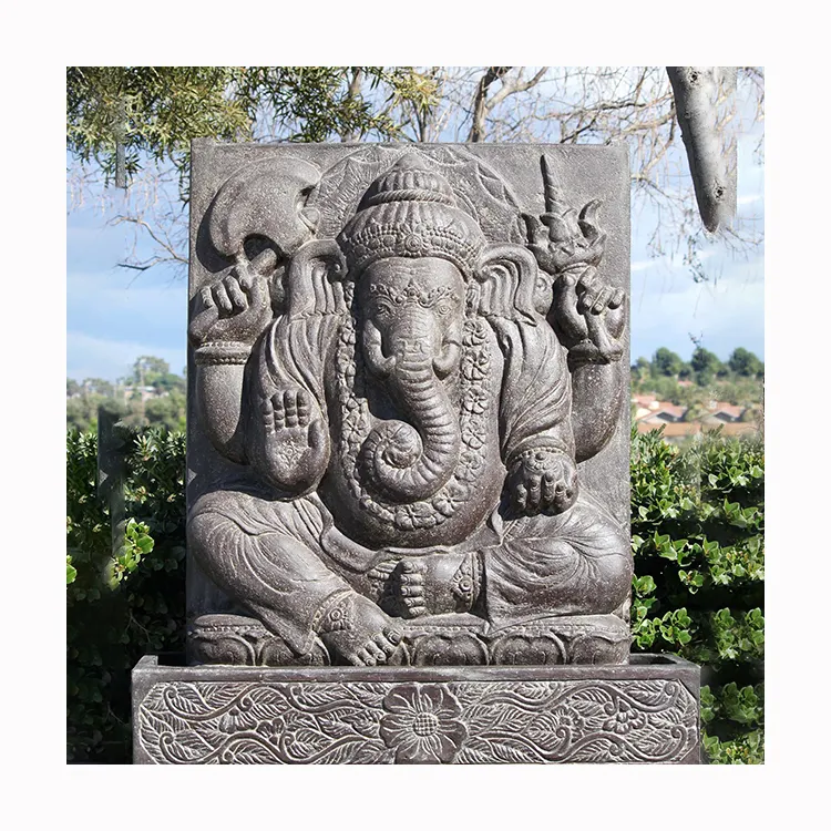 Commercio all'ingrosso intagliato a mano indù dio biblico scultura grande pietra di granito signore ganesh statue per la vendita