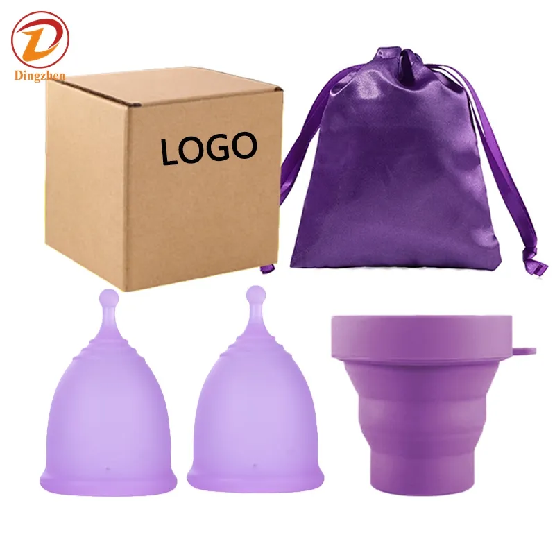 Venta caliente Copa Menstrual de silicona para mujer Copa Menstrual reutilizable Copa Menstrual femenina Paquete personalizado Logotipo privado