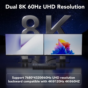SYONG New Arrivals 2x2 Dual DisplayPort <strong>1</strong>.<strong>4</strong> HDMI 2.<strong>1</strong> 7680*4320 8K60Hz 4K144Hz DP USB3.0 HDMI <strong>KVM</strong> Two Screen Switcher for PC