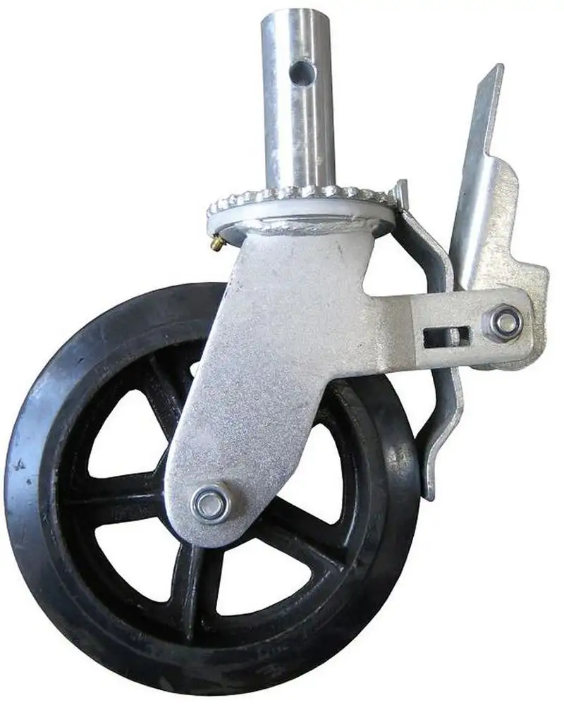 Zincato heavy duty 6 8 pollici fisso ponteggi caster wheel