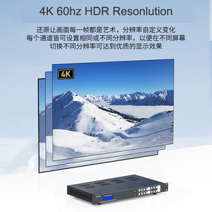 4K 60Hz matriz HDMI continua 4x4 4 en 4 salidas con modo de empalme, control Web/APP/RS232/LAN/RS232 - Product Image 2
