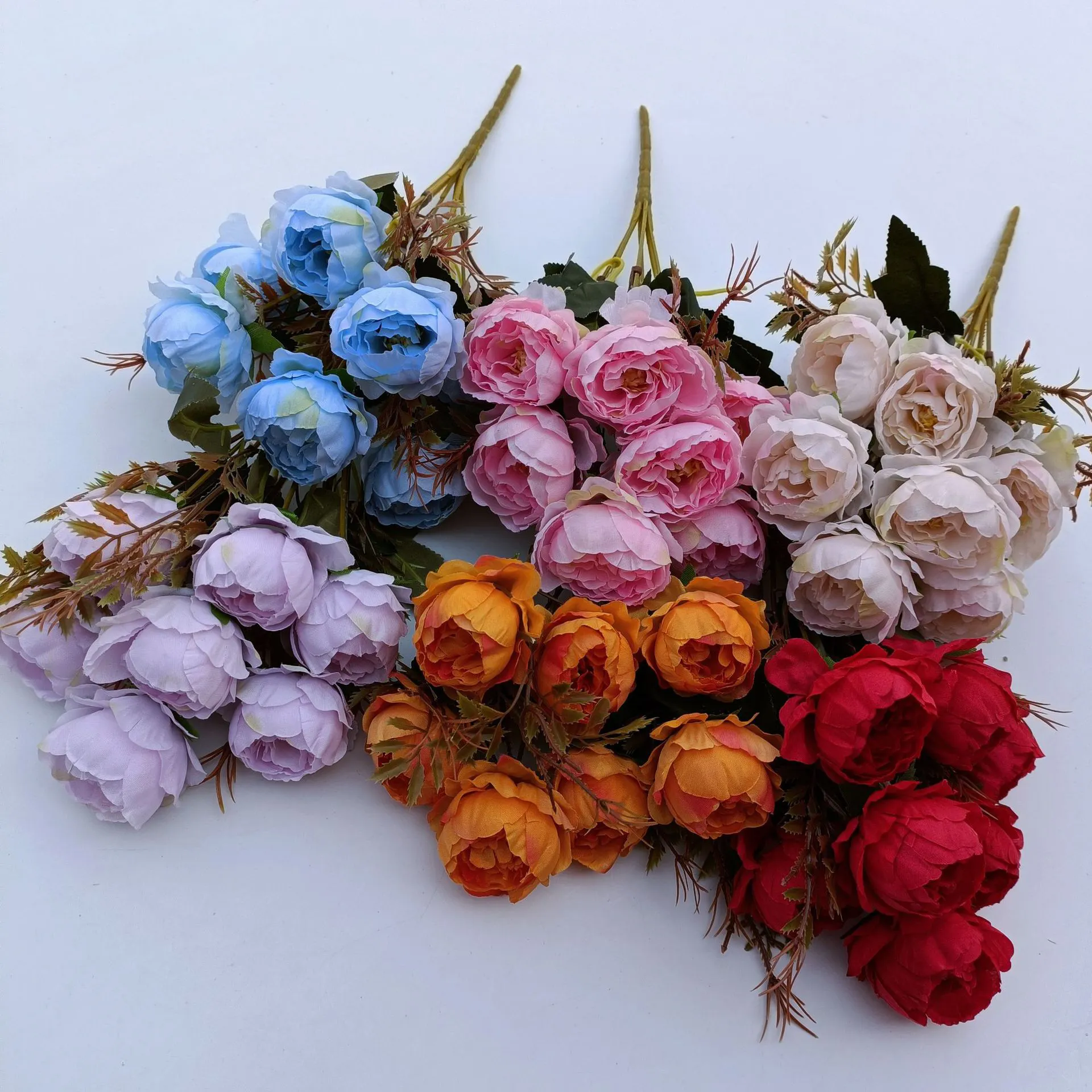 Vente en gros fleurs artificielles en soie buissons de pivoines fleurs artificielles bouquet de pivoines pour mariage