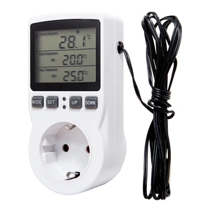 Controlador de termostato con pantalla LCD multifuncional, enchufe Digital con función de sincronización, Detector de temperatura de refrigeración y calefacción - Product Image 1