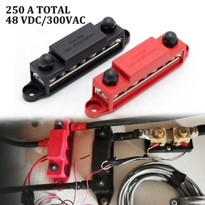 48V <strong>250A</strong> Copper-Nickel <strong>Busbar</strong> - 4xM10 Post &amp; 6xM4 Screw Terminal Block for Power Distribution - Product Image 2