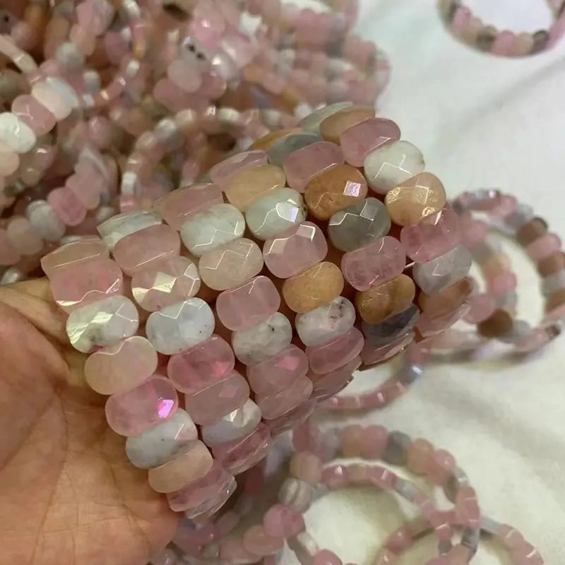 Braccialetto di perle di pietra naturale del braccialetto di giada quadrato di modo all'ingrosso per la ragazza delle donne