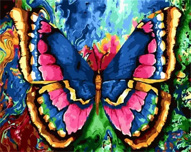 CHENISTORY 992756 mariposas coloridas Diy pintura acrílica por números pintura al óleo moderna DIY números pintura al óleo sobre lienzo