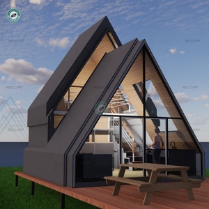 30sqm benzersiz tasarım dağ evi ile yüksek yatak prefabrik kabin ormanda bir çerçeve ev İspanya - Product Image 3