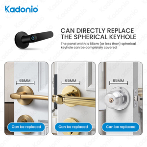 Kadonio biyometrik Tuya BLE APP parmak izi sensörü anahtarsız akıllı ahşap kapı kapı kolu kilidi - Product Image 3
