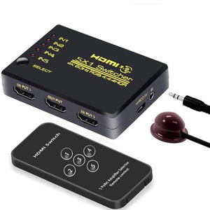 <strong>HDMI</strong> Switch <strong>5</strong> in <strong>1</strong> Out <strong>HDMI</strong> Splitter 5x1 with IR Remote Control Supports 4K 3D HD1080P <strong>HDMI</strong> <strong>Switcher</strong> for PS4 Xbox Blu-Ray Player - Product Image 1