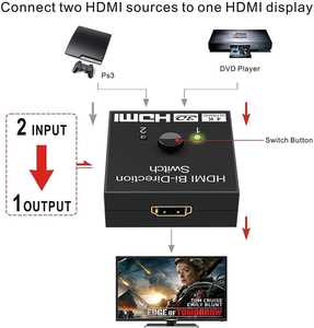 High Quality 4K <strong>HDMI</strong> <strong>Splitter</strong> 2 <strong>Input</strong> to 1 <strong>Output</strong> or 1 in to 2 Out Supports