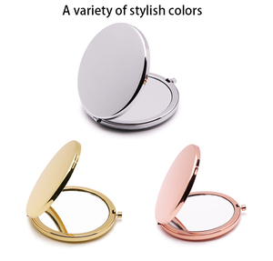 金属化妆镜便携式小手双面圆形化妆镜紧凑型折叠迷你镜子 - Product Image 4