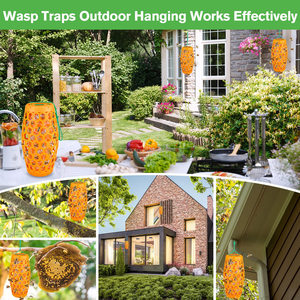 Saikou <strong>Wasp</strong> Trap For Outdoor Hanging,Bee Killer Sticky Catcher,Non-Toxic Reusable Hornet Traps Yellow Jacket Traps(2 Pack) - Product Image 6