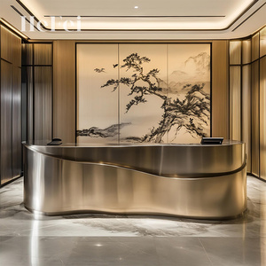 Modular kim loại quầy bar | bàn tiếp tân bằng thép không gỉ | thiết kế tùy chỉnh - Product Image 1