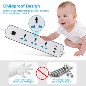 New <strong>Design</strong> <strong>Extension</strong> <strong>Socket</strong> 3 Way 2 USB 1 Type-c Ports Universal Power <strong>Sockets</strong> - Product Image 5
