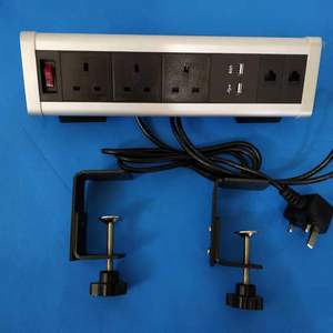 PDU eléctrico montado en la mesa con enchufes Reino Unido de 3 vías/zócalo triangular multifunción de mesa con rj45 y usb - Product Image 5