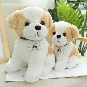 Sevimli köpek peluş oyuncaklar yumuşak Kawaii simülasyon yavru köpek serisi oyuncak bebekler çocuk oyuncak doğum günü hediyesi oyuncak köpek kız çocuk Opp torba