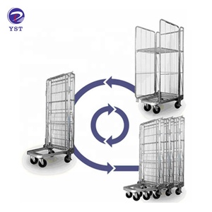 欧洲物流物料搬运可折叠镀锌钢3面卷容器 - Product Image 3