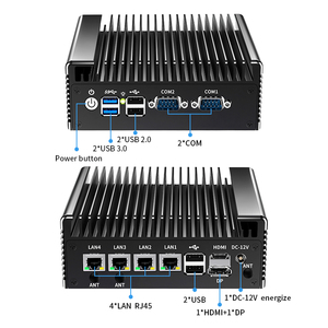 Portable Mini PCs by Intel N100 Fanless <strong>Desktop</strong> <strong>Computer</strong> with Type-C 1*HD DP 4*Lan 2*Com <strong>Linux</strong> Win 10 for Industrial Use EU Plug - Product Image 2