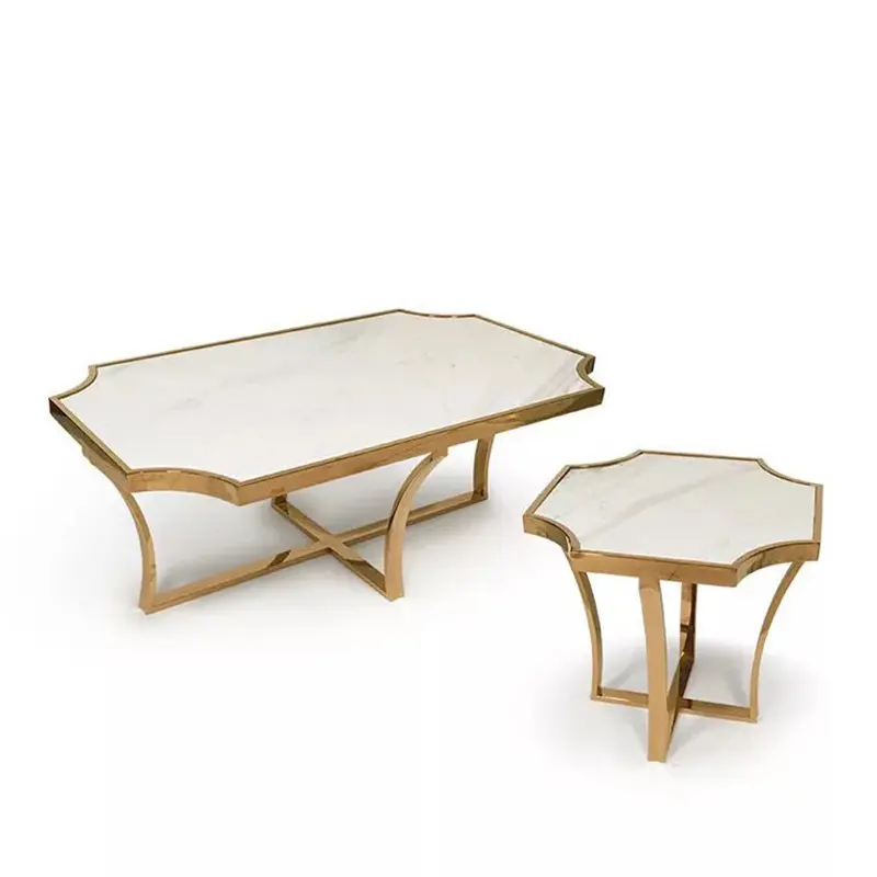 Altın pirinç Metal bacaklar yemek masası tabanı masaüstü yemek odası ayrılabilir taş üst kaide mermer kahve sehpa