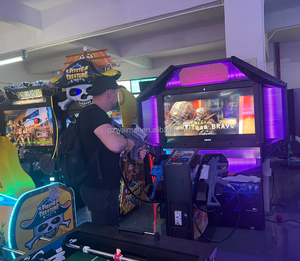 Eğlence Arcade Jurassic Park yetişkin 3d ateşli silah jetonla çalışan makine oyun salonu oyun makinesi çekim