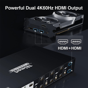 TESmartデュアルモニターKVMスイッチビデオマトリックスサポートDCCI RS232 HDMI ARCアンプ4K60 4x2 HDMI KVMスイッチャー - Product Image 5