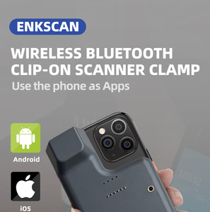 Escáner de código de barras inalámbrico de mano para Bluetooth para Android PDA Código QR Scan Clip trasero Smartphone Terminal de recopilación de datos Stock - Product Image 4