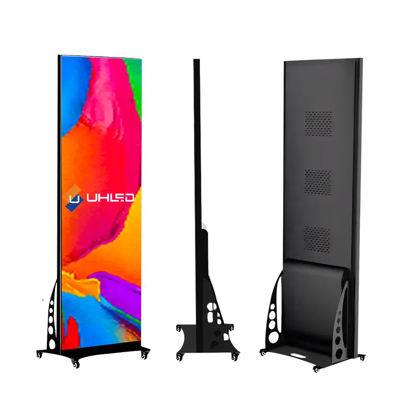 Indoor UHLED Movable Led Poster Screen P2.5 4G WIFI Wireless Full Color HD Advertising Led Poster Video Display Screen