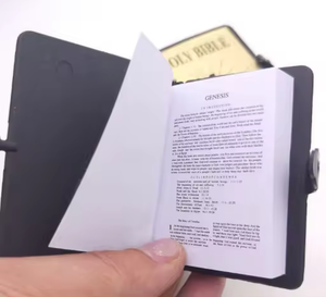 Özel hıristiyan dini hediyeler Mini kutsal İncil Metal kitap anahtarlık diğer İsa çapraz anahtarlık - Product Image 4