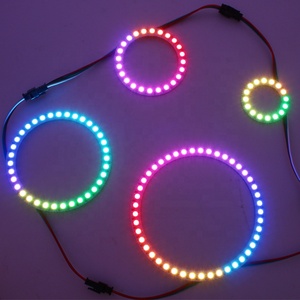 ไฟวงแหวน LED 5050 RGB 8/16/24/35/45LED WS2812B แยกที่อยู่ได้โมดูล DC5V สีดำแบบความฝันบอร์ดแหวนดิจิตอล - Product Image 1