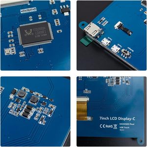 7-Zoll-IPS-LCD-Touchscreen-Display 1024*600 Kapazitiver Bildschirm HDM-Monitor für BB Black, Windows 10 8 7,Raspberry Pi 4