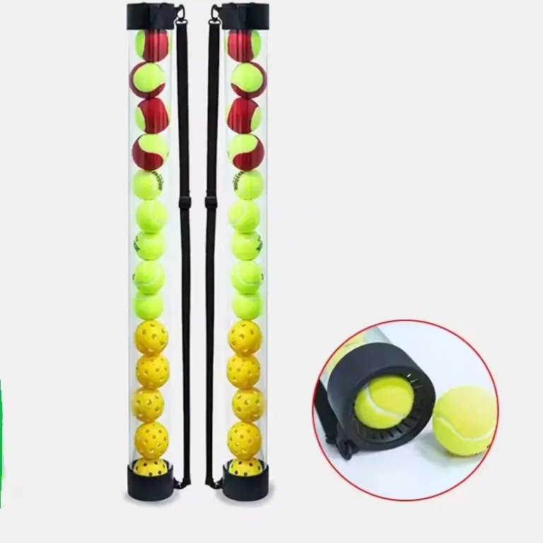 Coletor de bolas de tênis selecionador de bolas de tênis portátil tubo fácil de pegar máquina de prática selecionador de bolas de tênis