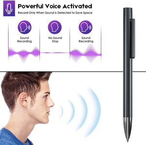 Penna registratore Audio digitale portatile 512kbps 32GB Voice Activated play MP3 WAV REC file interfaccia USB per lezioni e chiamate