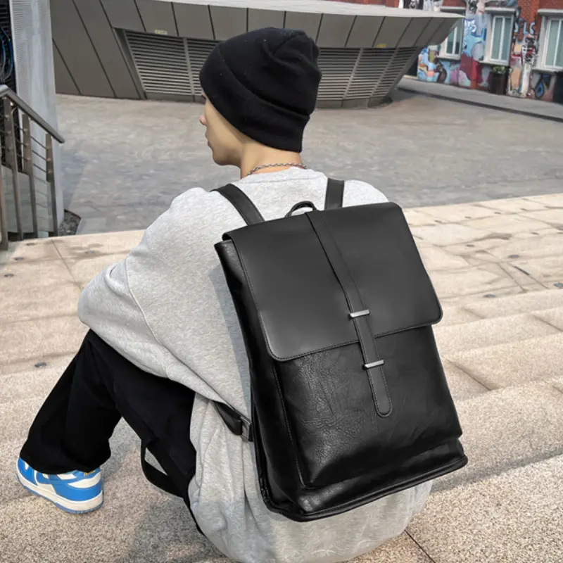 Nouveau design de mode, cartable de campus, sac à dos de luxe en cuir pour ordinateur portable, Pu business rétro pour hommes