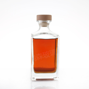 热卖矩形设计透明瓶720毫升威士忌伏特加透明玻璃瓶带盖 - Product Image 6