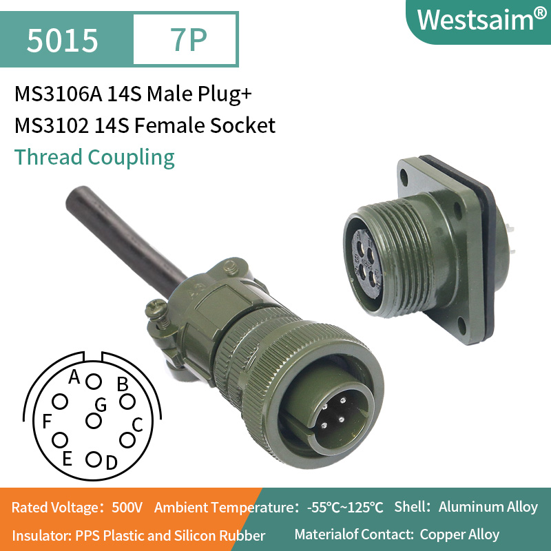 MS3106A 14S Male Plug+MS3102 14S Female Socket