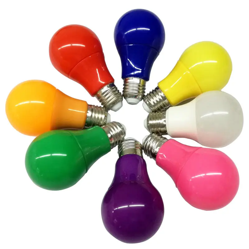 Bombilla LED de aluminio con revestimiento de plástico, Bombilla de farol A50 A60, de burbujas de Navidad, Color Led