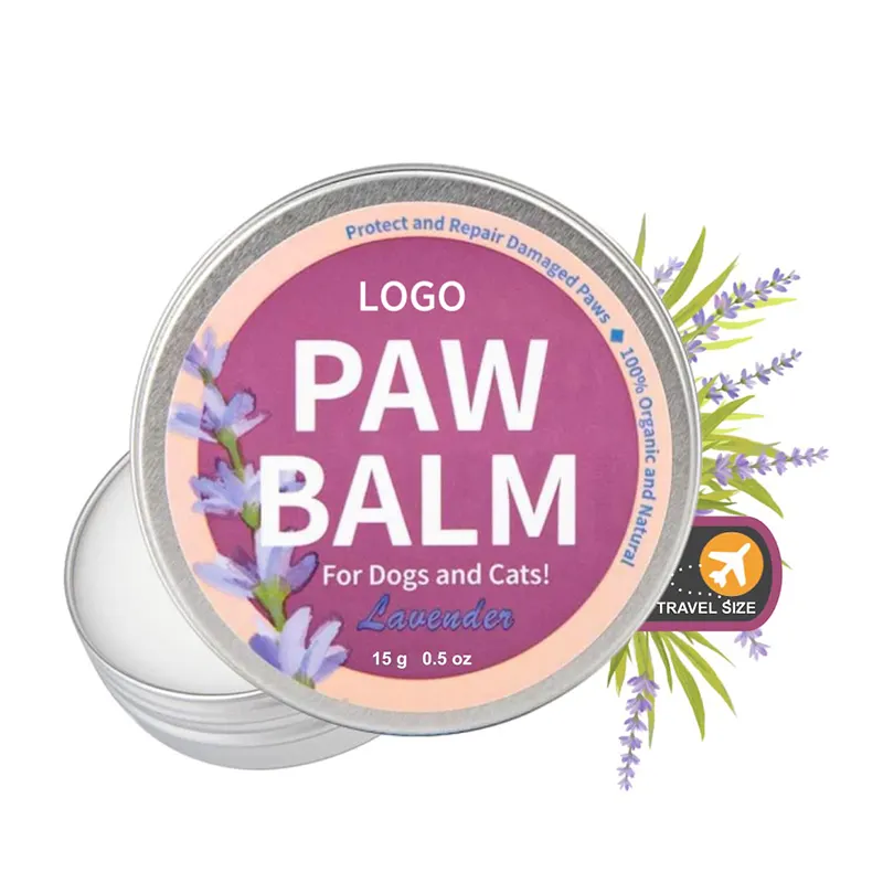 Nhãn hiệu riêng hoa oải hương hữu cơ Paw Balm tự nhiên Mèo Paw Balm Sáp Ong Trắng Vitamin E Aloe hạt hướng dương dầu