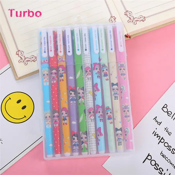Ready to ShipIn StockFast Dispatchpromotion 2021 new year back to school stationery wholesale Various design cartoon cute gel ink pen set gift for students