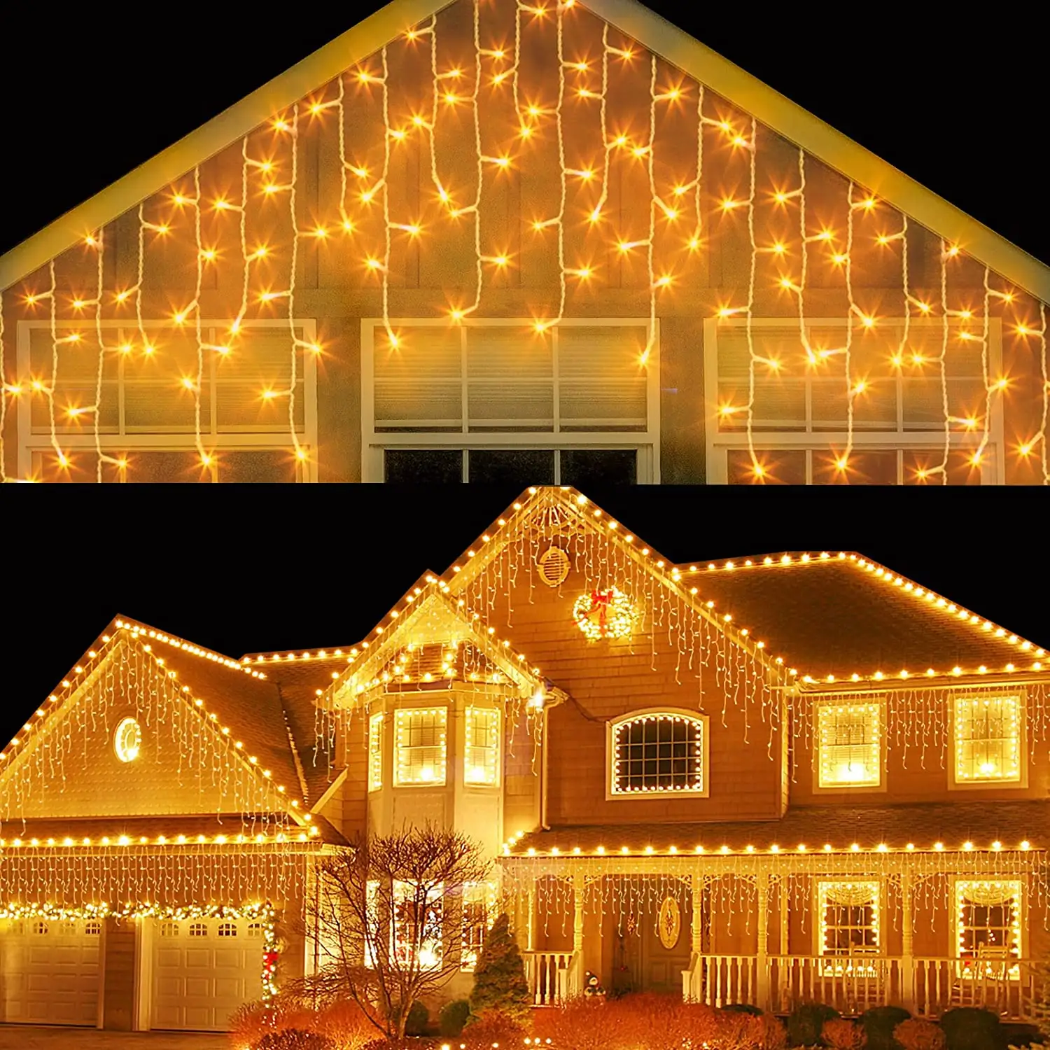 Guirnalda de Navidad Led cortina carámbano cadena luces 4*0,6 m interior gota fiesta jardín calle exterior decorativo Hada Luz